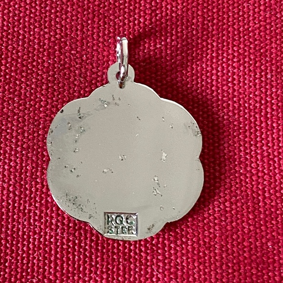 *Flawed* RQC Sterling Bowling Scalloped Disc Charm - Picture 4 of 15